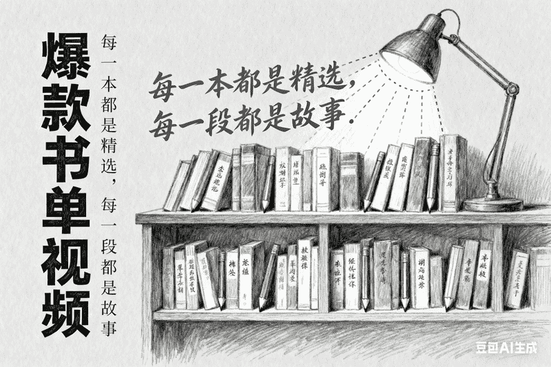 爆款书单视频|铅笔画风格-矩阵联盟