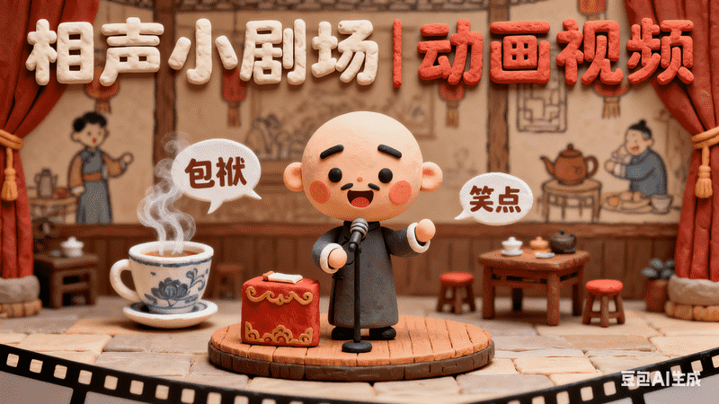 相声小剧场|动画视频【速创剪映小助手】-矩阵联盟